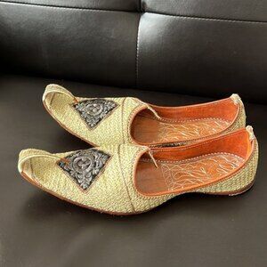 Indian Mens Golden Wedding Shoes